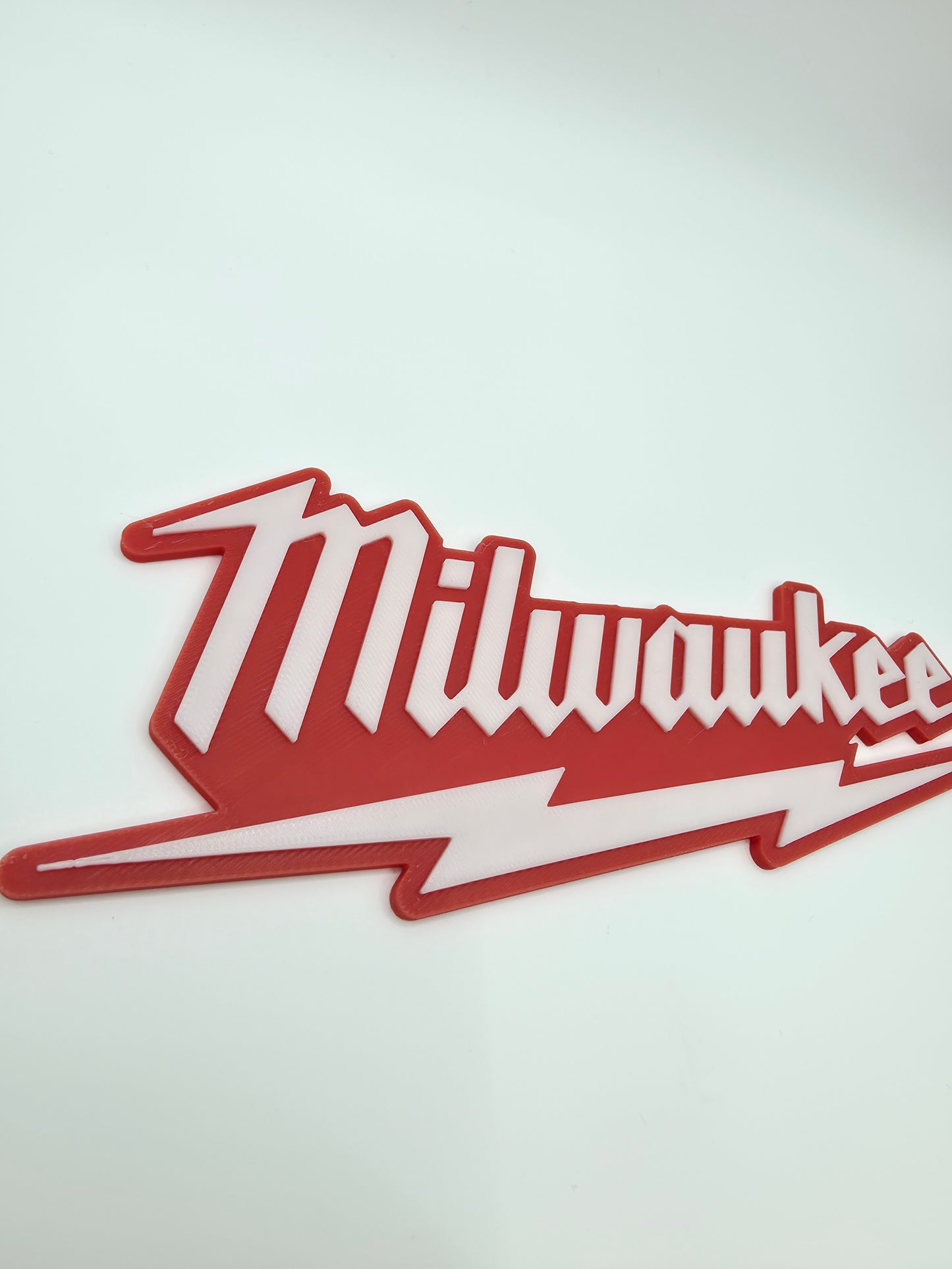 Milwaukee Logo Template 185mm x 70mm - Professional 3D Printed Brand Display | Precision Print Co