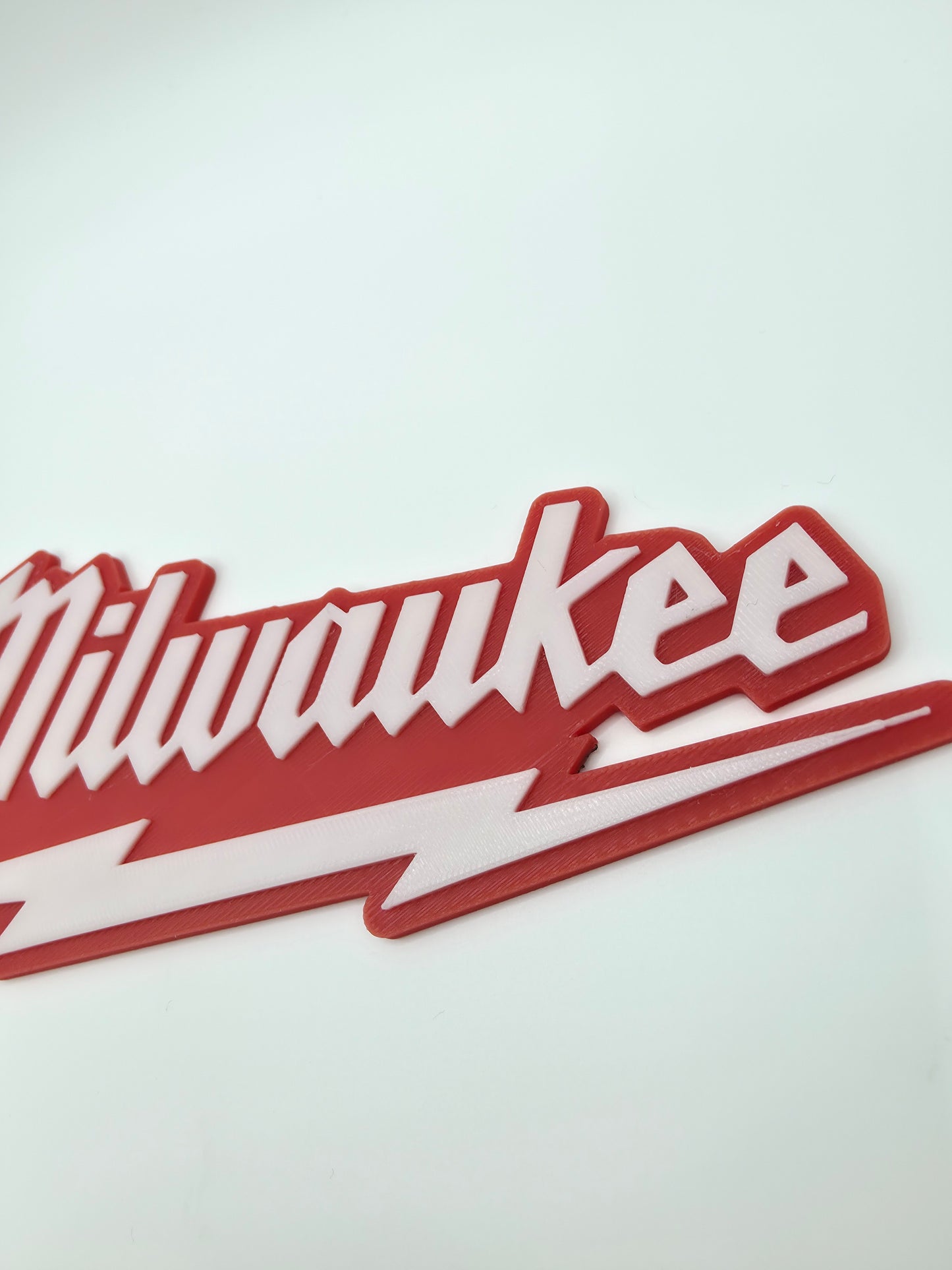 Milwaukee Logo Template 185mm x 70mm - Professional 3D Printed Brand Display | Precision Print Co