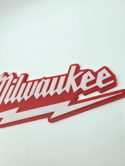 Milwaukee Logo Template 185mm x 70mm - Professional 3D Printed Brand Display | Precision Print Co