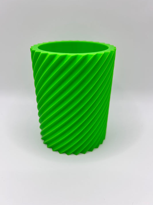 Modern Pen Pot with Angled Fin Design - Geometric Desk Organizer | Precision Print Co