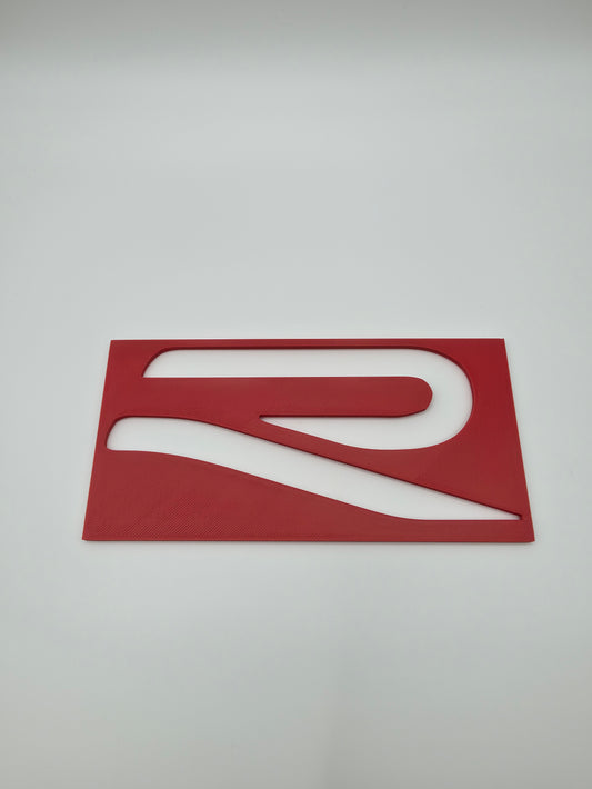 Golf R logo stencil 3D printed car detailing carpet template red