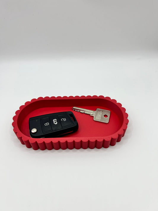 Vertical Ribbed Key Tray - Modern 3D Printed Home Organizer | Precision Print Co